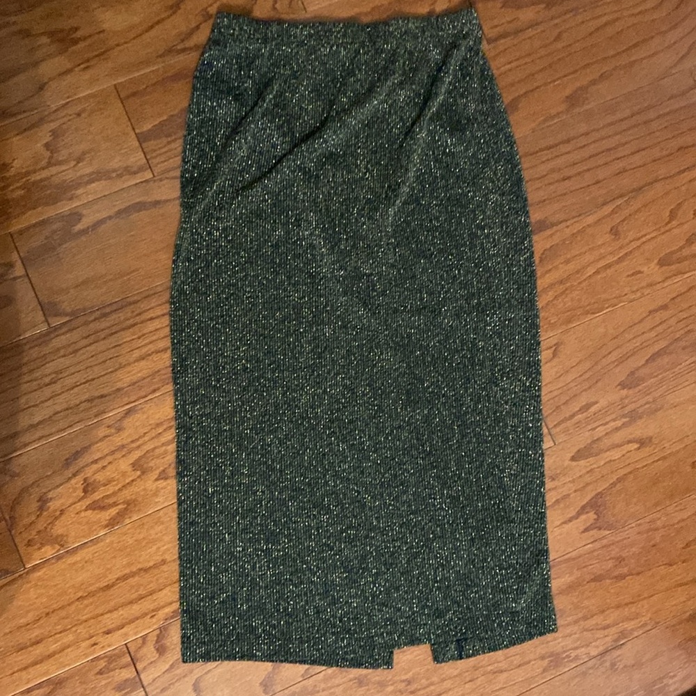 Francine Browner vintage gold/Blk sweater skirt - Size large